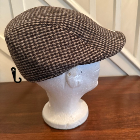Men’s Brown Ivy Cap Houndstooth Flat Cap Peaky Blinder Cabbie Hat Vintage - Picture 4 of 13